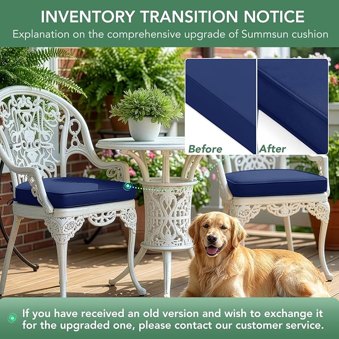 Summsun Outdoor Chair Cushions Set of 4: Waterproof Patio Furniture Cushions - Image 9