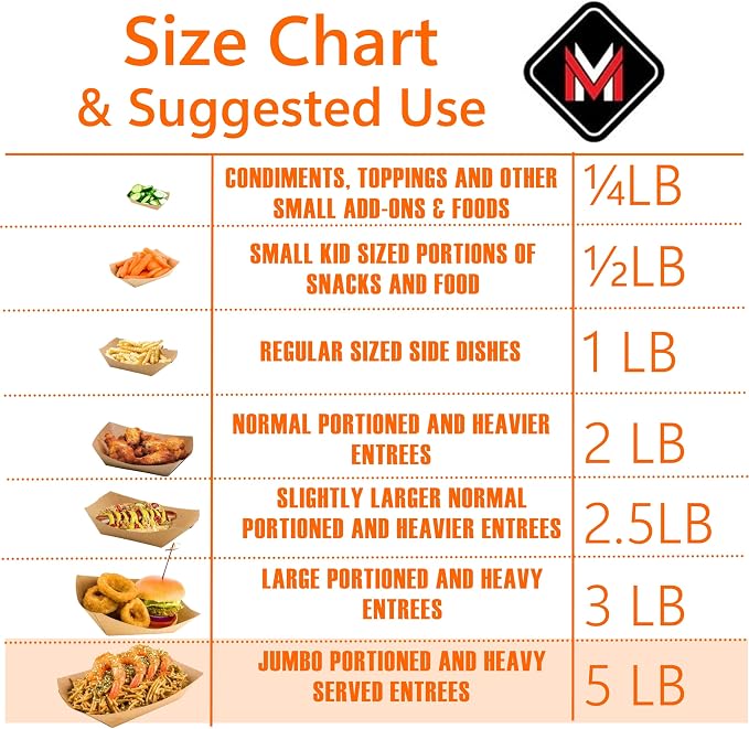 Mr Miracle Paper Food Trays, Kraft Paper. Extra Large. 100 Pack, Disposable - Image 7
