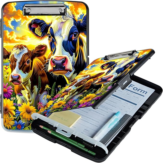 Purple Flower Cow A4 Clipboard by Unknown