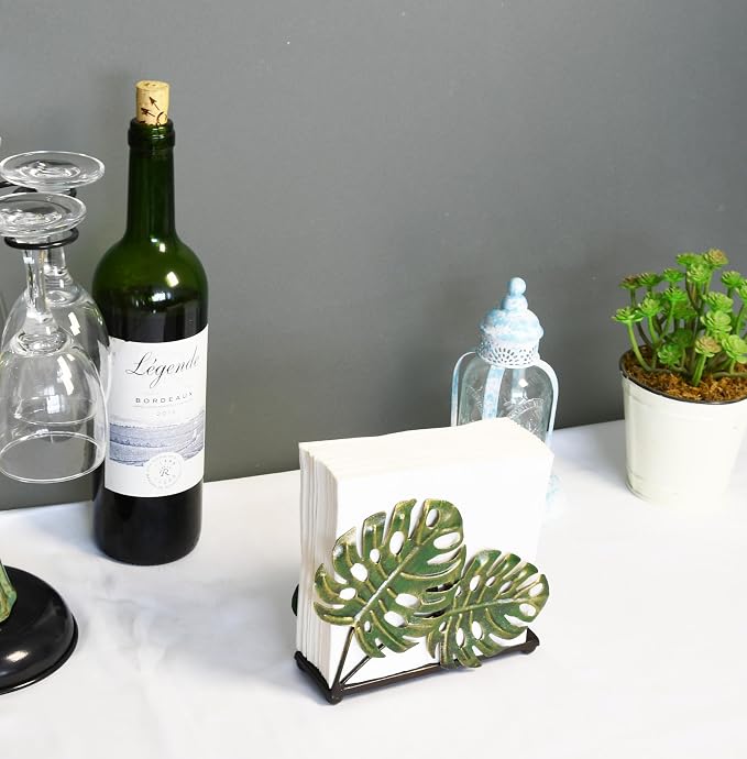 Modern Metal Leaves Design Napkin Holder - Image 2