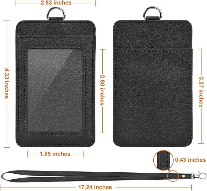 2 Pack PU Leather ID Badge Holder, Life-Mate ID Badge Holder - Image 5