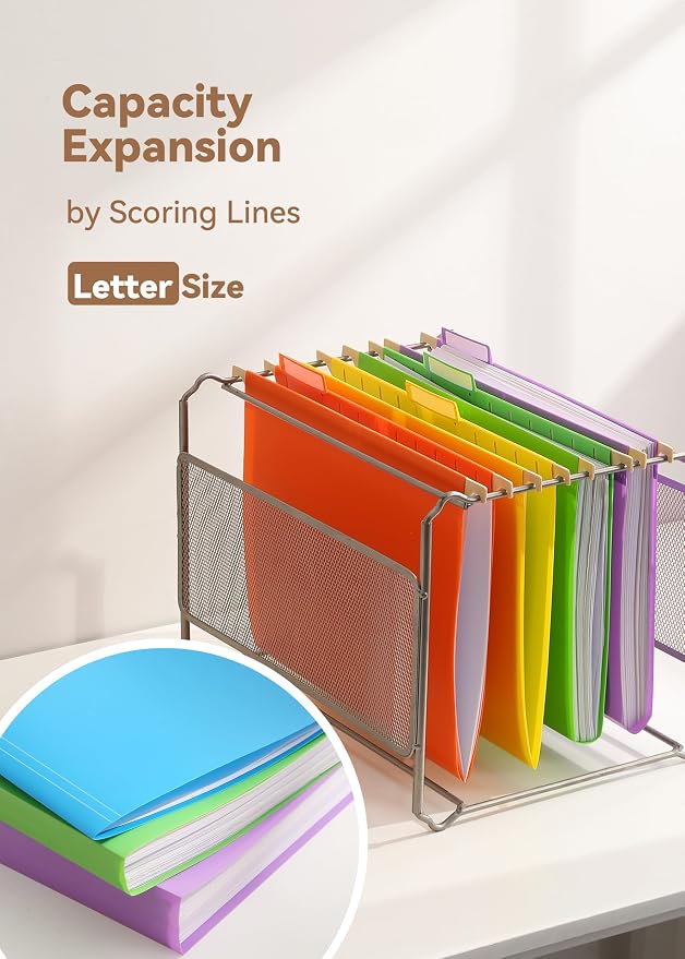 SortRax Plastic Hanging File Folders, Sturdy & Tear-Resistant, Letter Size - Image 4