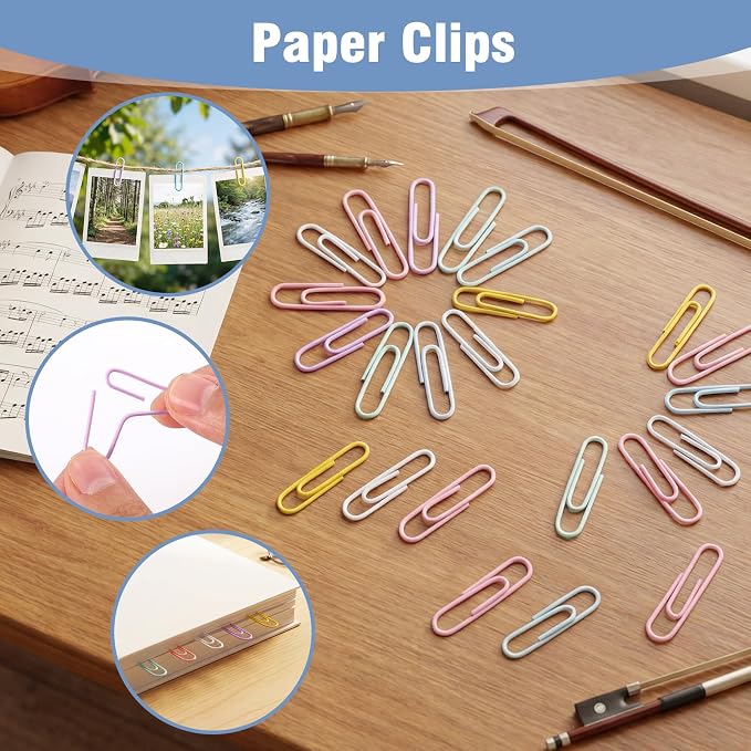 Color6102ed Paper Clips Assorted Paperclips Vinyl Coated Clips - Image 4