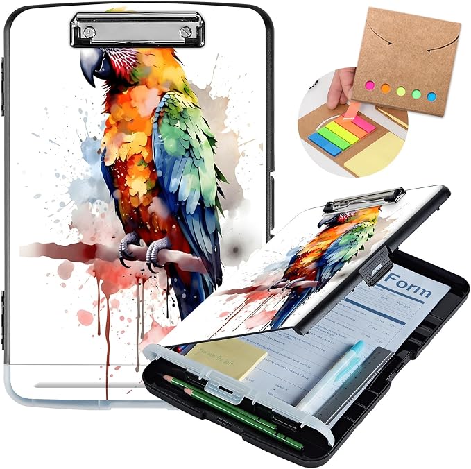 Clipboard with Storage, Heavy Duty Plastic Storage Clipboard with Low Profile by Unknown