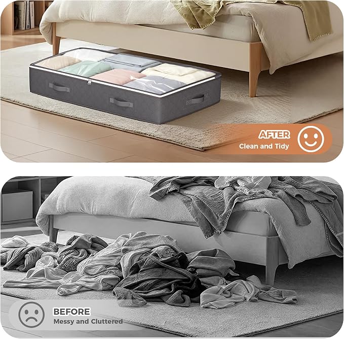 90L Under Bed Storage Containers, Underbed Toy Organizers and Clothing Storage - Image 7