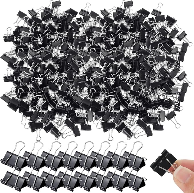 Yexiya 1000 Pcs Binder Clips Bulk Assorted Sizes Black Paper Clips Small Binder by Yexiya