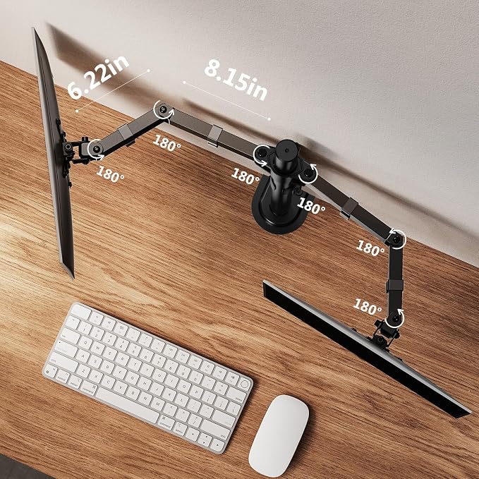 ErGear Dual Monitor Stand, Heavy Duty Adjustable Monitor Desk Mount - Image 6