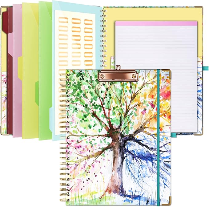 Ospelelf Clipboard with Storage 8.5 X 11，Padfolio Organizer, Spiral Portfolio by OspelelfOfficeSupplies