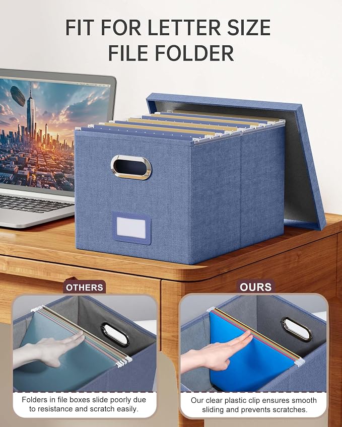 Oterri 2 Pack File Storage Organizer, Document Organizer, Portable File Box - Image 4