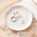 Ceramic Jewelry Tray, Personalized Initial Jewelry Dish by GIVITASOT