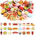 24 Pcs Mini Food Erasers, 3D Fruit Cake Dessert Pencil Erasers, Take Apart by KINYFY