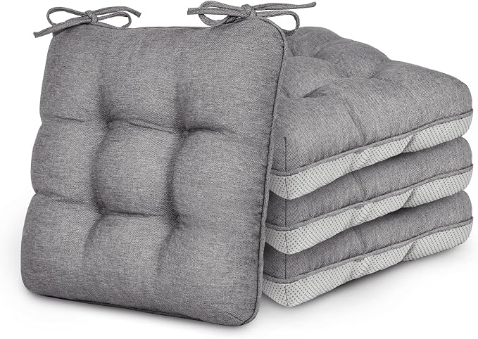 Love's cabin Memory Foam Chair Cushions Set of 4, 15.5"x15.5"x3.5" Indoor & by Lovescabin