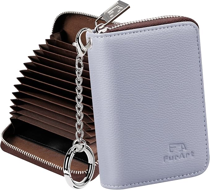 FurArt Zipper Wallet Women, RFID Blocking Credit Card Wallet, Business Card by FurArt