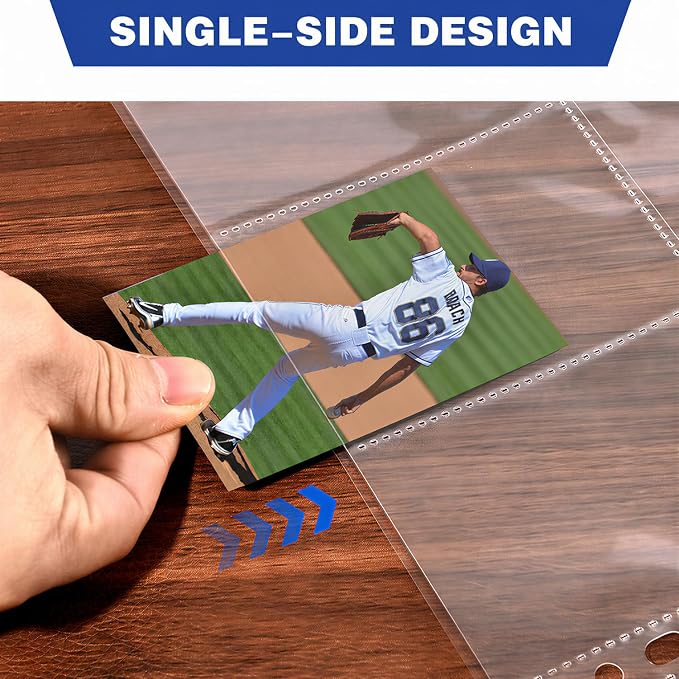 50 Pack 9 Pocket Card Sleeves Binder Sheets, Holds 900 Cards, Trading Card - Image 2