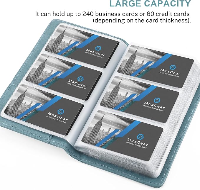 MaxGear Business Card Organizer Book, Holds 240 Cards, Professional Card Binder - Image 4