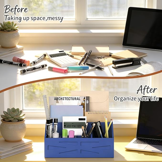 Wood Mail Organizer Countertop, Farmhouse Desk and Kitchen Countertop Storage - Image 3