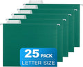 25 Packs Hanging File Folders Green, Letter Size 8.5x11, Hanging File Folders by Unknown
