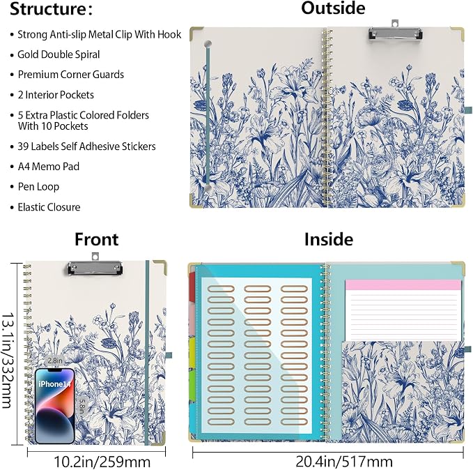 Clipboard Folder with Notepad Refillable Lined - Image 2