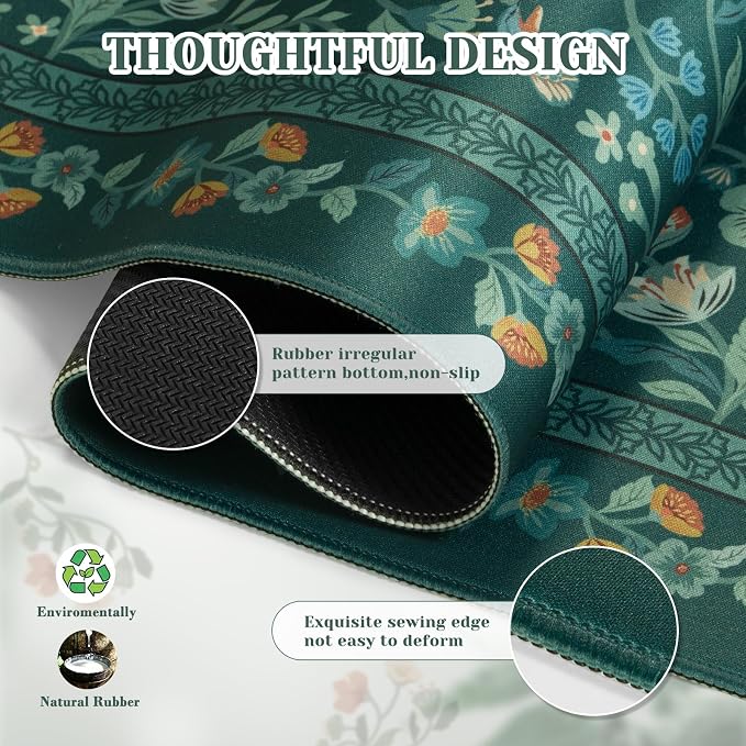iCasso Green Aesthetic Flower Mouse pad - Image 4