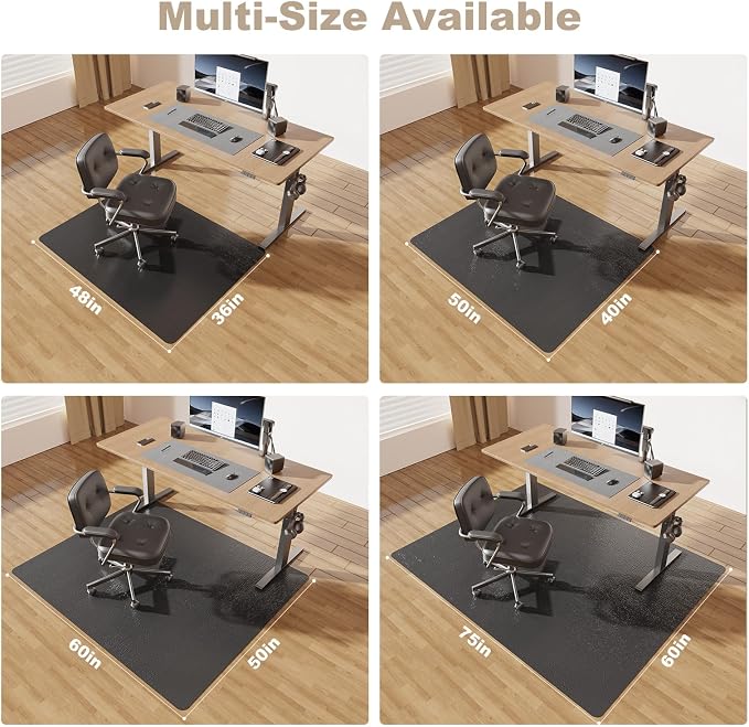 40"x 50" Office Chair Mat for Hardwood, Vinyl Computer Floor Mat, Anti-Slip - Image 6