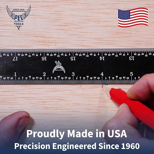 PEC Tools 6-inch Metal Ruler, Stainless Steel - Image 5