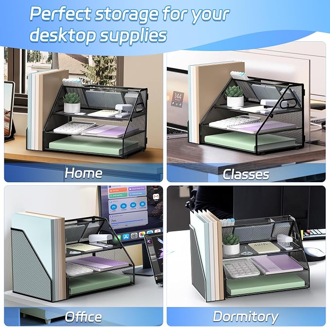 Docnest 3 Tier Metal Mesh Desk Organizer - Image 6