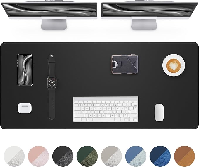 AFIING Leather Desk Protector, Large Mouse Pad, Non-Slip Blotter, Waterproof by AFIING