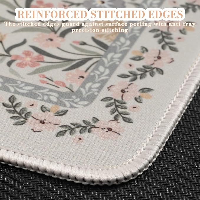 iCasso Aesthetic Small Floral Mouse Pad, Mini Portable Travel Mousepad - Image 4