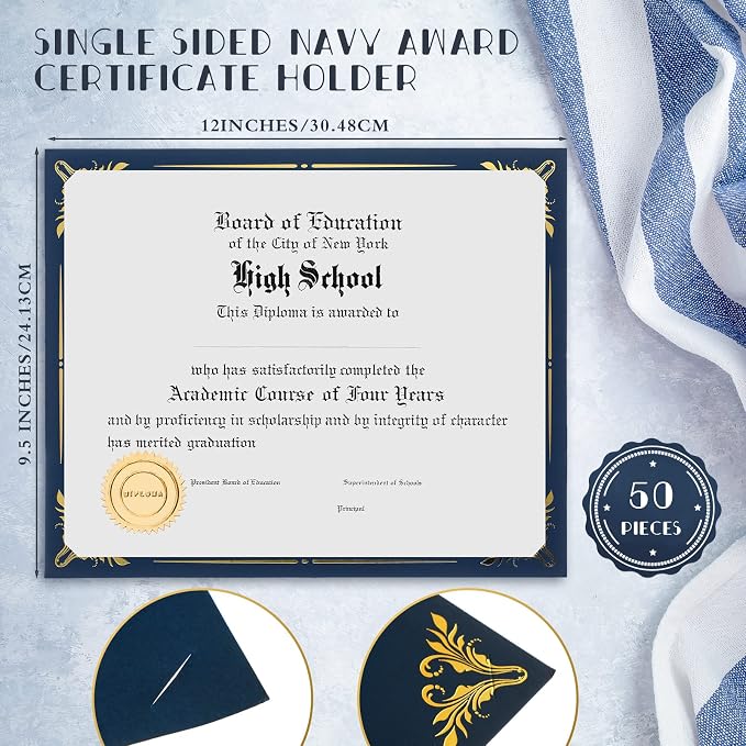 Fainne 50 Pcs Single Sided Certificate Holder Diploma Covers - Image 2