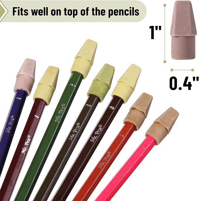Mr. Pen- Pencil Erasers Toppers, 120 Pack, Latex Free, No Smudge | Mr Pen - Image 3