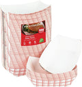 Small Paper Food Boats 1 Lb Disposable Red & White Checkered Trays, Eco by StockYourHome