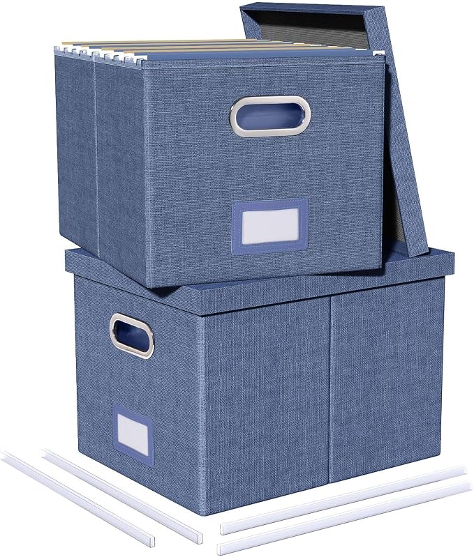 Oterri 2 Pack File Storage Organizer, Document Organizer, Portable File Box by Oterri