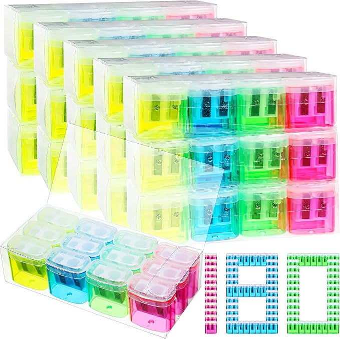 Teling 180 Pcs 180 Pcs Manual Pencil Sharpeners Bulk Handheld Dual Holes Pencil by Teling