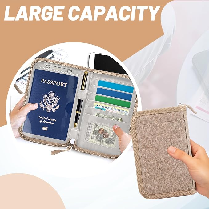 Passport Holder for Travel Essentials, RFID Blocking Protector Passport Wallets - Image 5