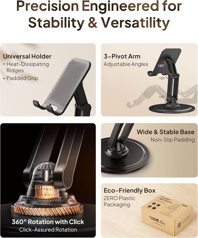 COOPER 360° Stand, Rotating Cell Phone Stand - Image 5