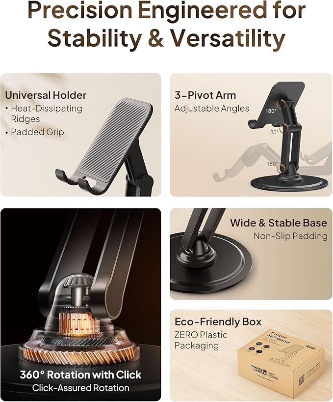 COOPER 360° Stand, Rotating Cell Phone Stand - Image 3