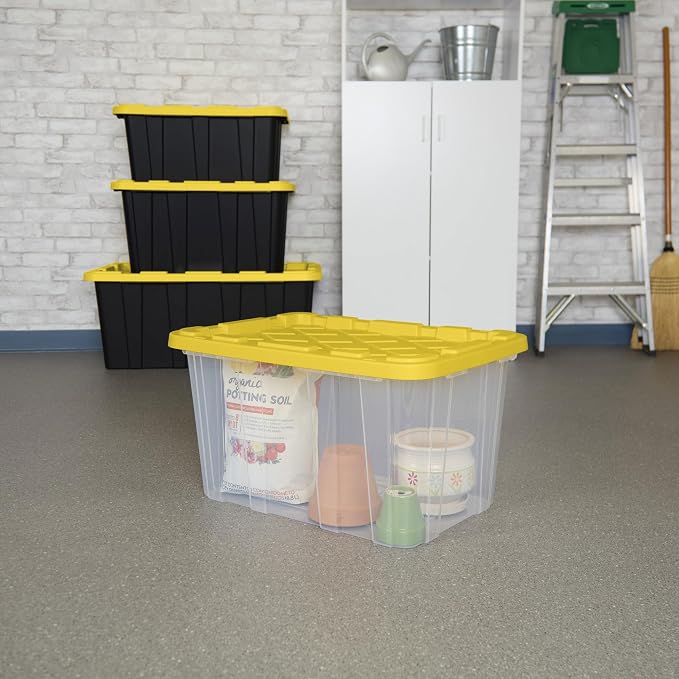 Sterilite 4-Pack Industrial Storage Box, Plastic Container Bins w/Lids - Image 4