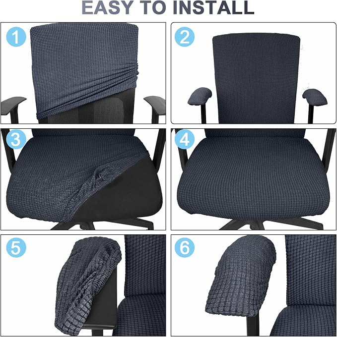 Tallew 4 Pcs Office Chair Covers Set Computer Universal Protective Stretchable - Image 5