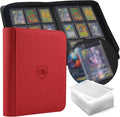 Toploader Binder, Holds 360 Toploaders, 100 Toploaders INCLUDED, 9-Pocket PU by Pemocyny