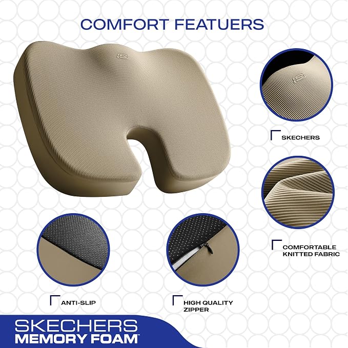 Skechers Memory Foam Seat Cushion, Office Chair Cushion - Image 3
