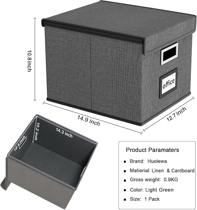 File Organizer Box with Lid, Collapsible File Folder Organizer - Image 3