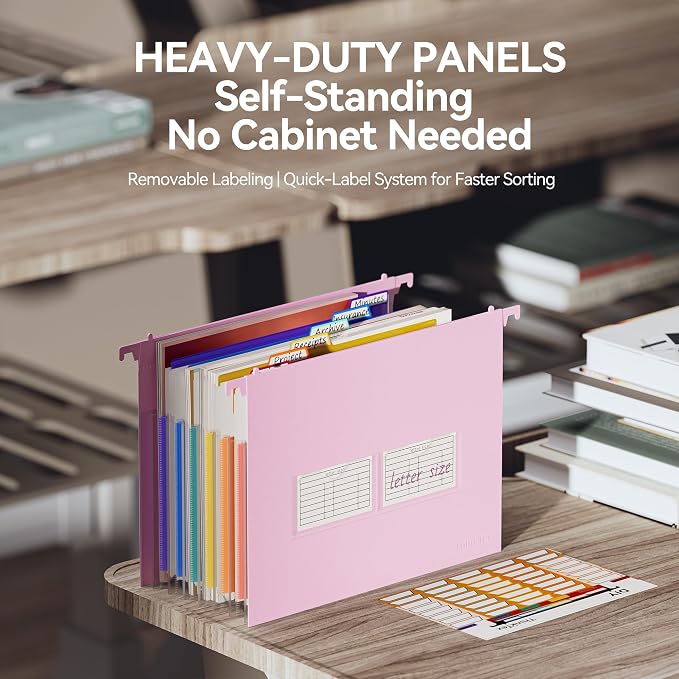ThinkTex Plastic Expanding Hanging File Folders, 7 Innovative 1.2" Accordion - Image 5