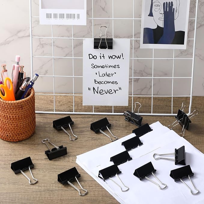 Yexiya 300 Pcs Large 1.61 Inch Binder Clips Bulk Big Paper Clamps Office - Image 4