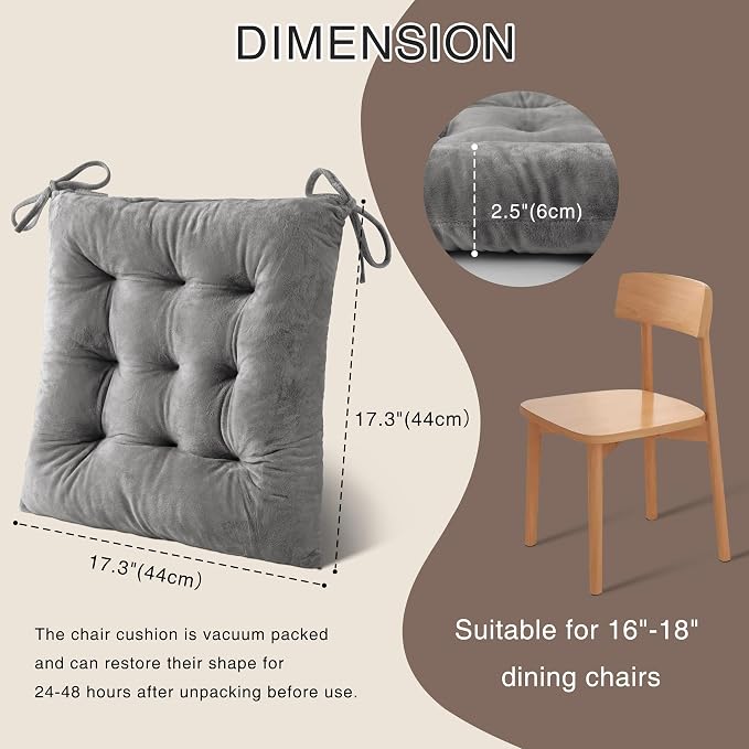 OVOV 6 Pack Chair Cushions for Dining Chairs Soft Seat Cushions for Kitchen - Image 2
