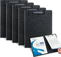 Clipboard Folder, with Dual Metal Clips, Embossed-Texture, Folding 360° Rotating by WORPSON