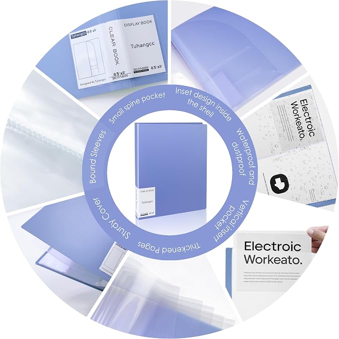 Tuhangcc Binder with Plastic Sleeves 30-Pocket with Clear Sheet Protectors - Image 6