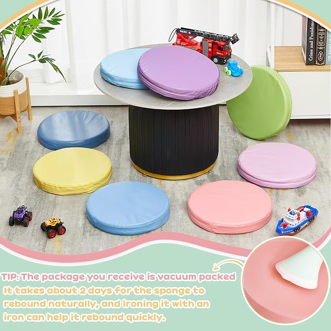 Juexica 8 Pcs Extra Thick Flexible Seating Floor Cushions Assorted Colored - Image 3