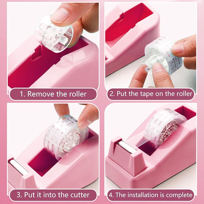 Pink Office Supplies, Staple Remover, Tape Holder, Pen Holder, Ballpoint Pen - Image 4