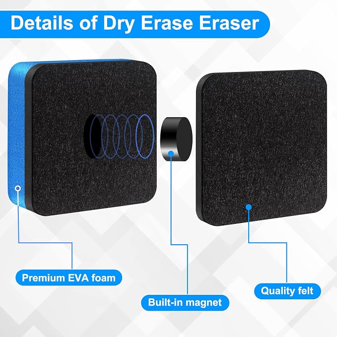 Cube Dry Erase Erasers, 96 Packs Mini Magnetic Whiteboard Dry Erasers in 6 - Image 2