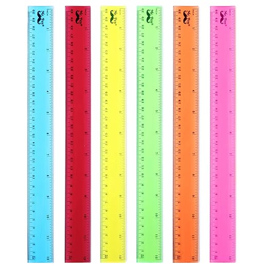 Mr. Pen- Plastic Rulers, 12 Inch, 6 Pack, Durable Transparent Rulers by MrPen